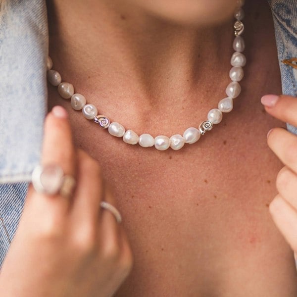 Pearl and Ammonite Necklace