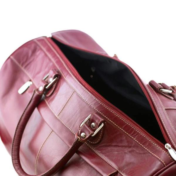 Mala Leather Edgbaston Leather Cricket Holdall Red Weekend Travel Bag
