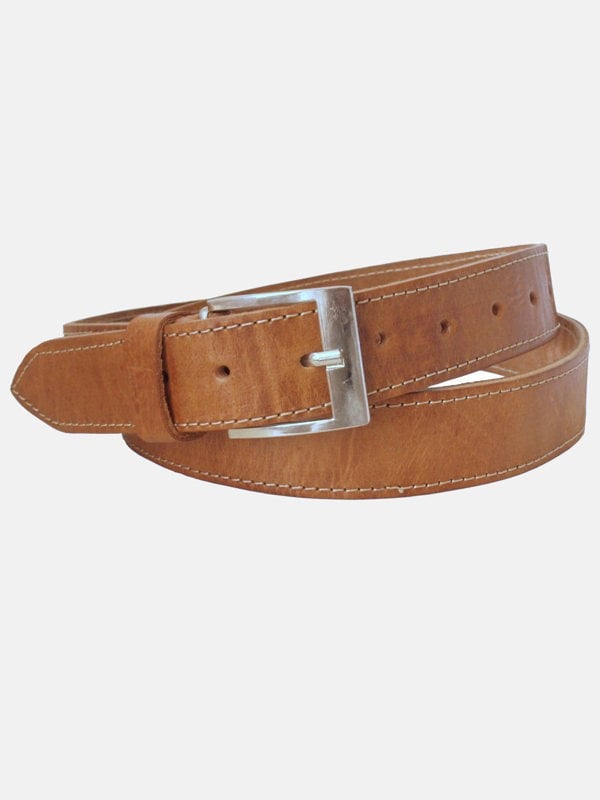 Berber Leather Tan Leather Belt - Narrow Width