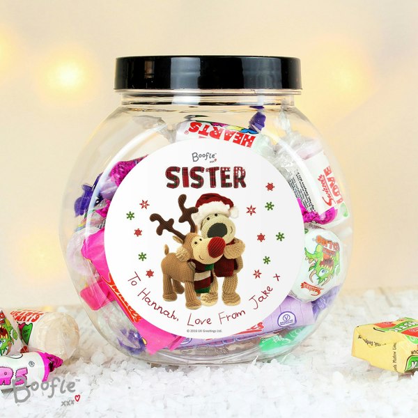 Personalised Memento Company Personalised Boofle Christmas Reindeer Sweet Jar