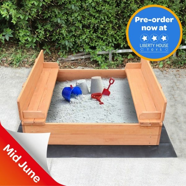 Liberty House Toys Kids Sandpit With Seating and Cover