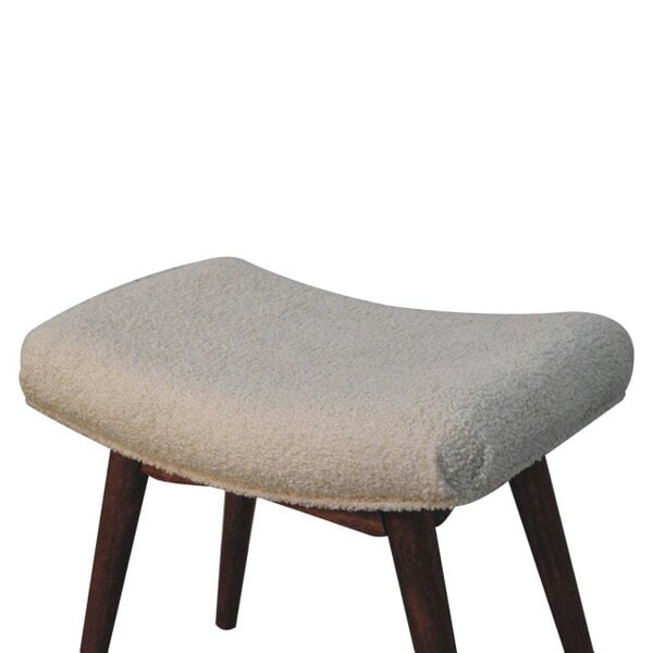 Wyld Haus Bolzano Caramel Boucle Cream Curved Bench