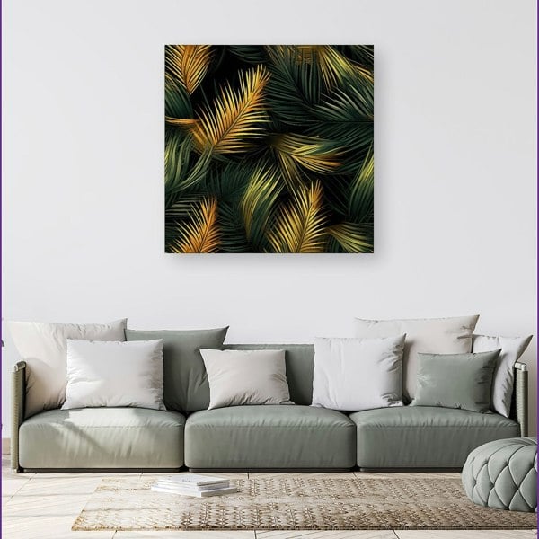 Warren Reed Golden Palm Leaves Canvas