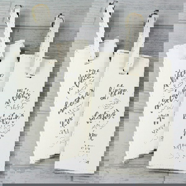 Personalised Memento Company Personalised 'Lifetime of Adventures' Couples Luggage Tags