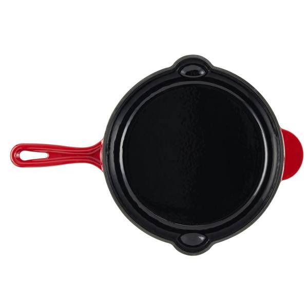 Cook Professional Cast Iron Frying Pan & Skillet 2 Piece Set | Red