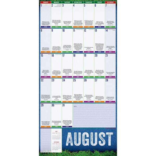 Sports Facts And Trivia Calendar 2027, Wall Calendars, Month To View, Sports, Gift