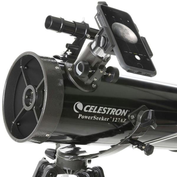 Celestron PowerSeeker 127AZ Telescope with Phone Adapter & Moon Filter