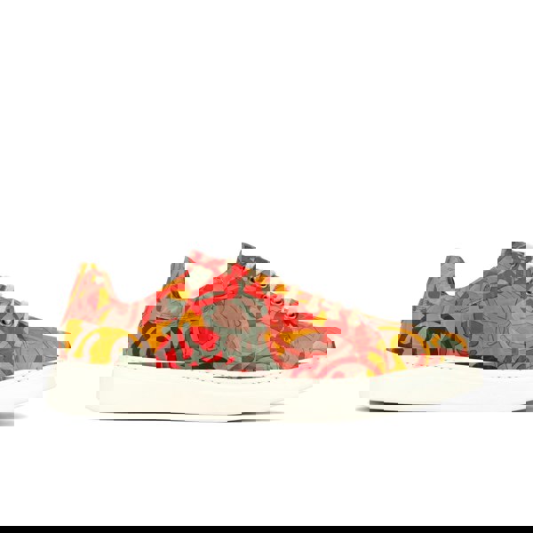 Embassy London Sun City - Multi Print - Men's white sole trainer in eye catching soft leather