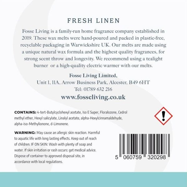 Fosse Living Fresh Linen Wax Melts - 16 Pack
