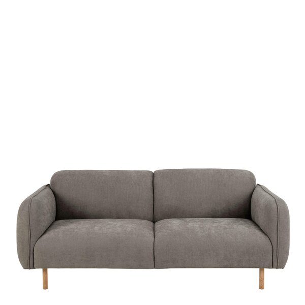 Wyld Haus Cambridge  Set of 2 Dusty Brown Fabric Oak Base Sofa 2.5 Seater and 3 Seater