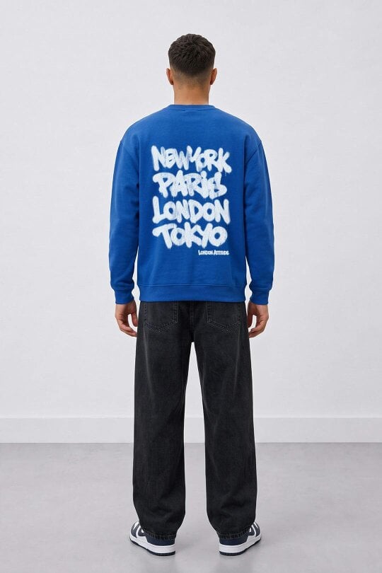 London Attitude Oversized Heavyweight City Graffiti Sweatshirt