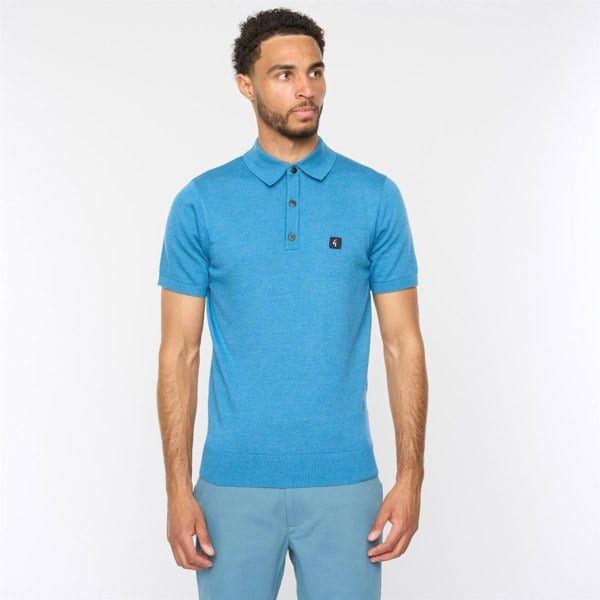 Gabicci V54GK04 Mens Jackson Short Sleeve Plain Knitted Polo Gabicci Vintage - AQUA