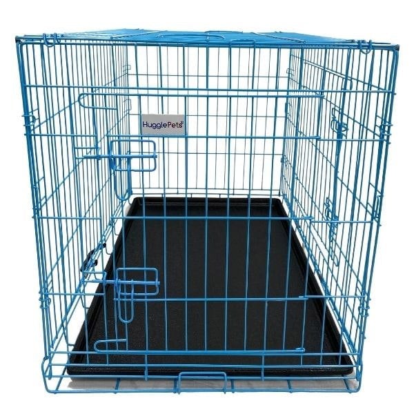 HugglePets Pink / Blue Dog Cage with Plastic Tray