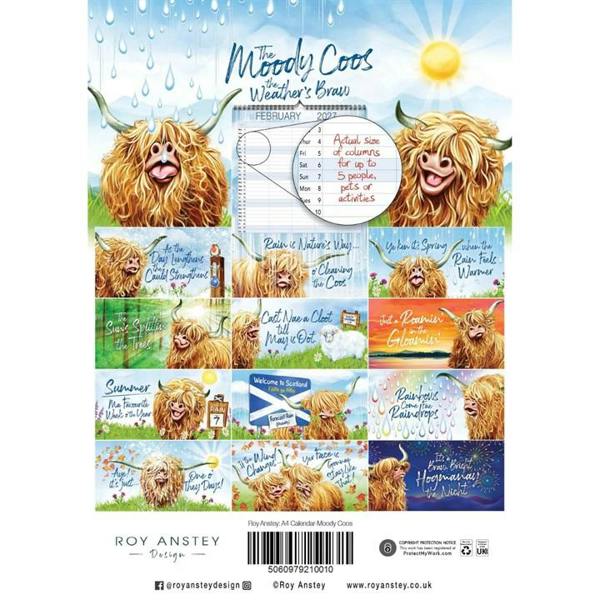 Roy Anstey, Moody Coos A4 Family Planner 2027, Family Planners, Month To View, Animals, Gift