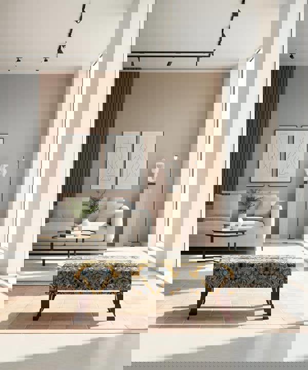 ISTOOLS Premium Mustard Floral Footstool Ottoman – Stylish & Multi-Purpose Seating Solution