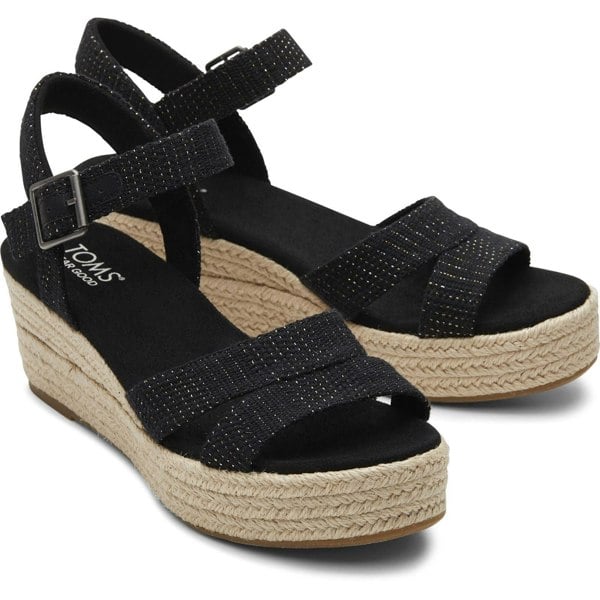 TOMS Audrey Espadrille Womens - Black