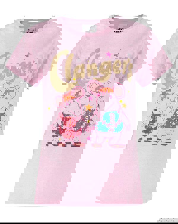 Clangers Girls Pink Glitter Pink Short Sleeved T-Shirt