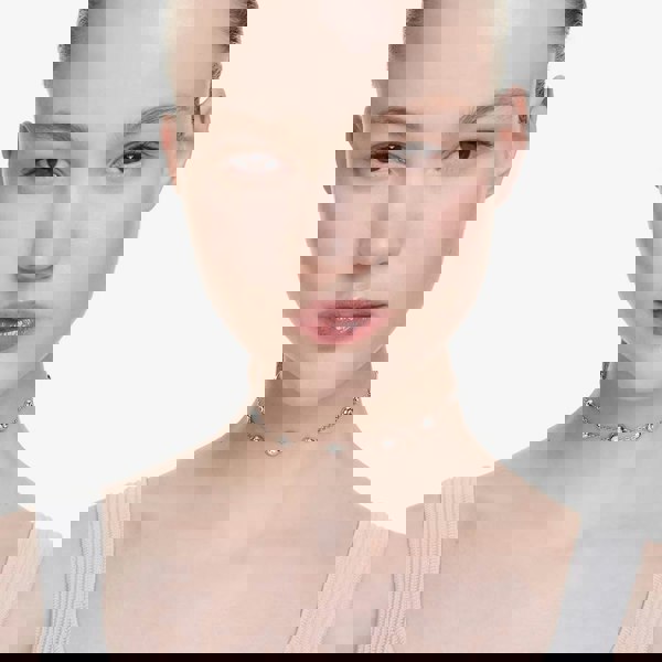 Swarovski Una Rhodium Plated Round White Crystal Necklace 5733116