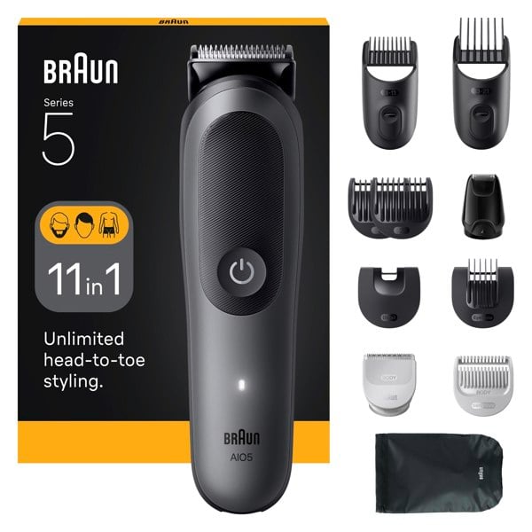Braun All-in-One Series 5, AIO5560, 11-in-1 Grooming, Kit - Grey