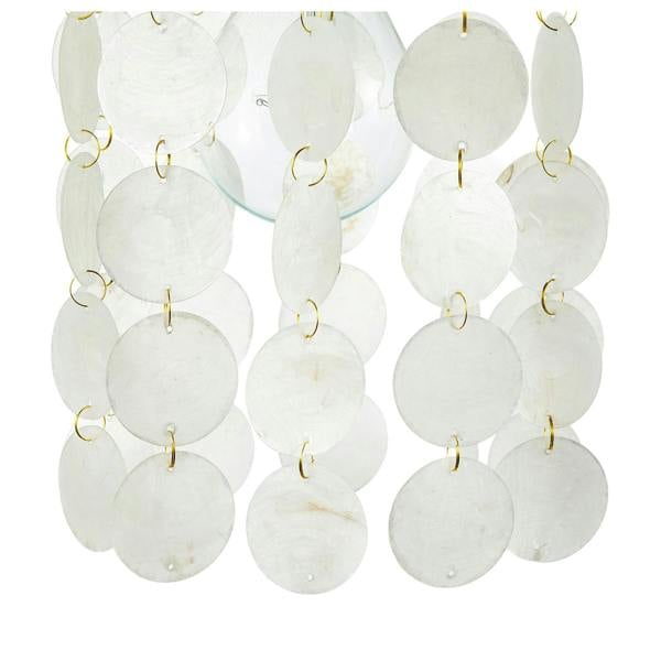 Pendant Light Shade with Cascading Natural Capiz Style Shell Discs Image 5