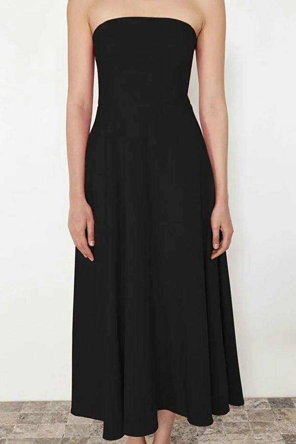 WOVCOR A-Line Strapless Woven Elegant Evening Dress