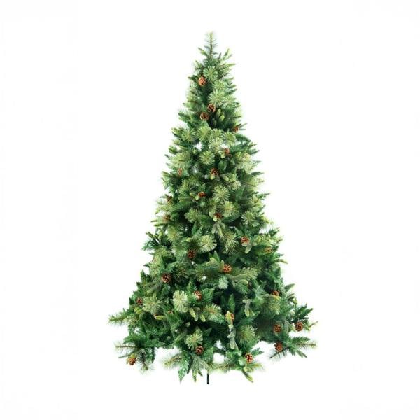 Shatchi 6ft to 8ft Californian Artificial Christmas Tree with Bushy Forest Green Look - 7FT - PVC - Green