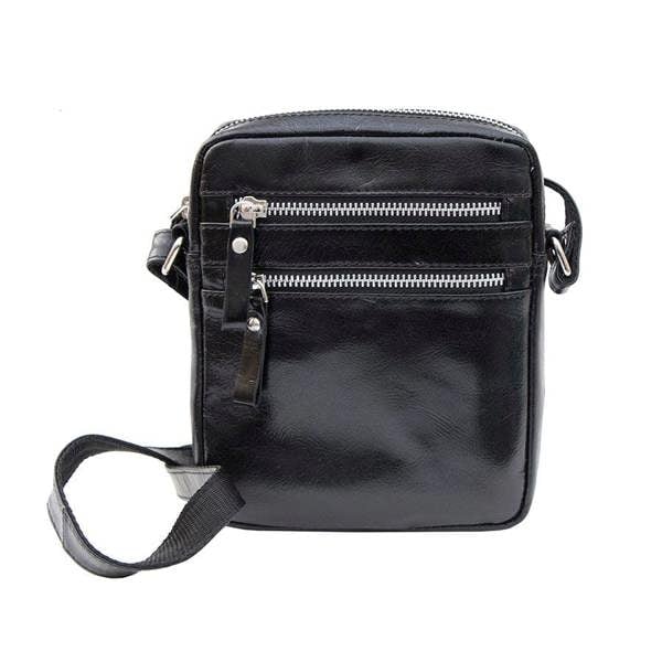 PRIMEHIDE Leather Crossbody Flight Bag - Milano - Black