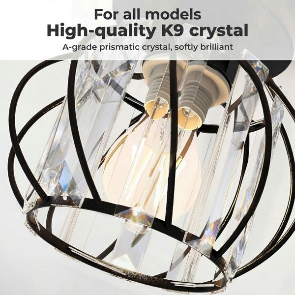 Emitto Crystal Ceiling Light Semi Flush Mount Chandelier Modern Hallway Lamp