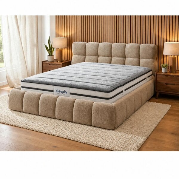 Outdoor Living The Maya Plush Ottoman Bed with Sleeply Hybrid Pocket Sprung Mattress – Double & King (Package Deal)