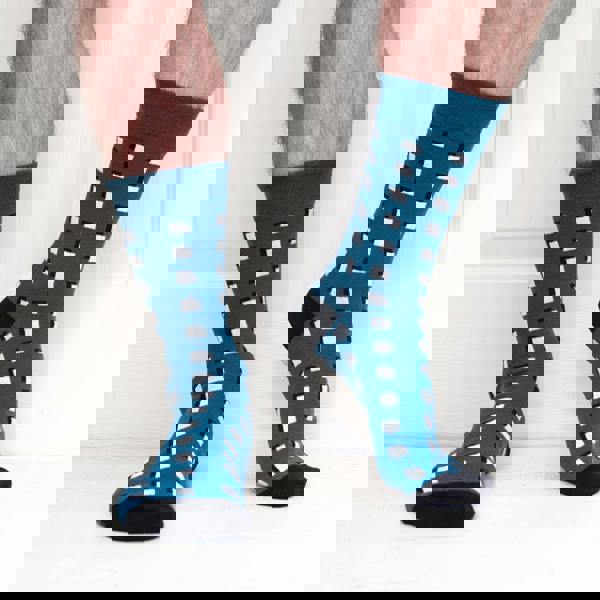 Jemsox Square Geo Organic Cotton Mens Socks | Soft Fit with Comfort Welt