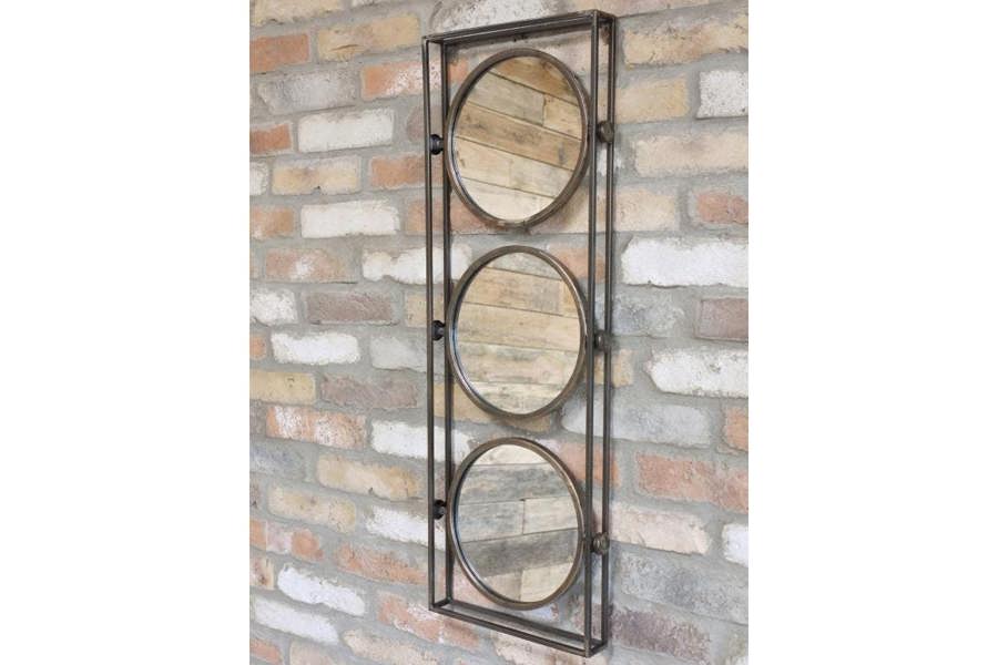 Wall-mounted Industrial Trio Mirror