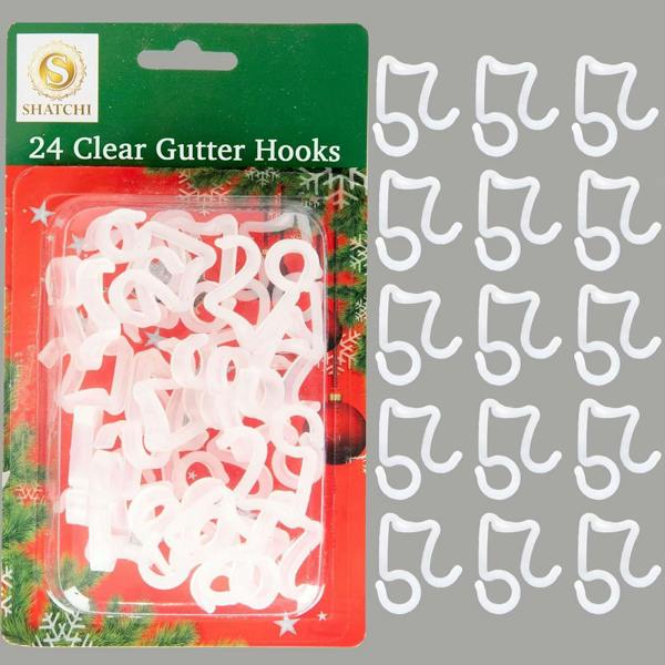 24Pcs Clear Gutter Hooks for Outdoor Lights and Festive Decorative Displays image 5
