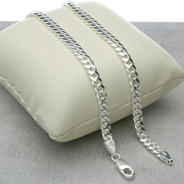 Sterling Silver 4.5mm Dome Curb / Cuban Link Gents Chain - Love Silver Jewellery