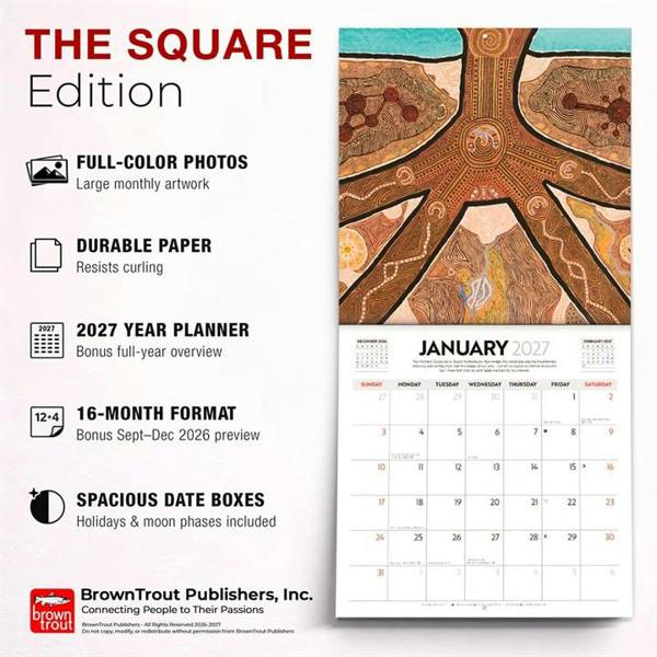 Aboriginal Art Calendar 2027, Wall Calendars, Month To View, Art, Gift