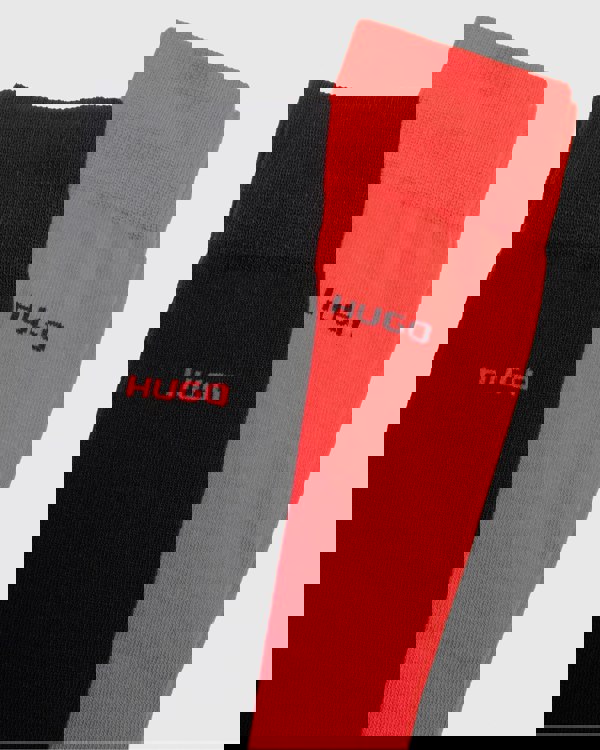 HUGO 2 Pack RS Uni Colour Mens Socks NOS - Red 693