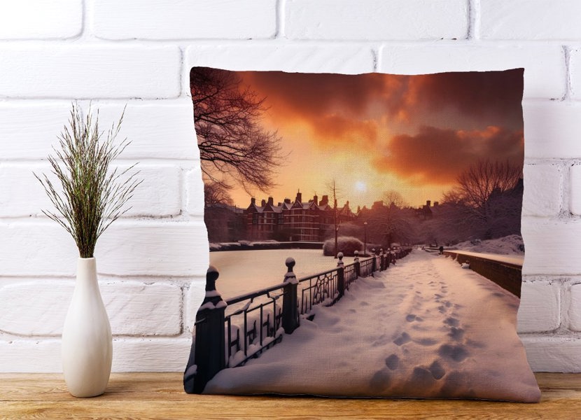 Warren Reed A Snowy Walk In London Cushions