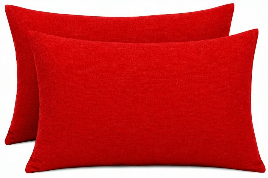 Night Zone Flannelette Pillowcases – 100% Brushed Cotton Soft Warm Pillow Covers - Red