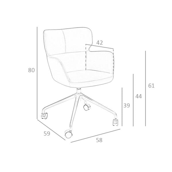 Angel Cerdá Blue eco-leather swivel office chair 4110