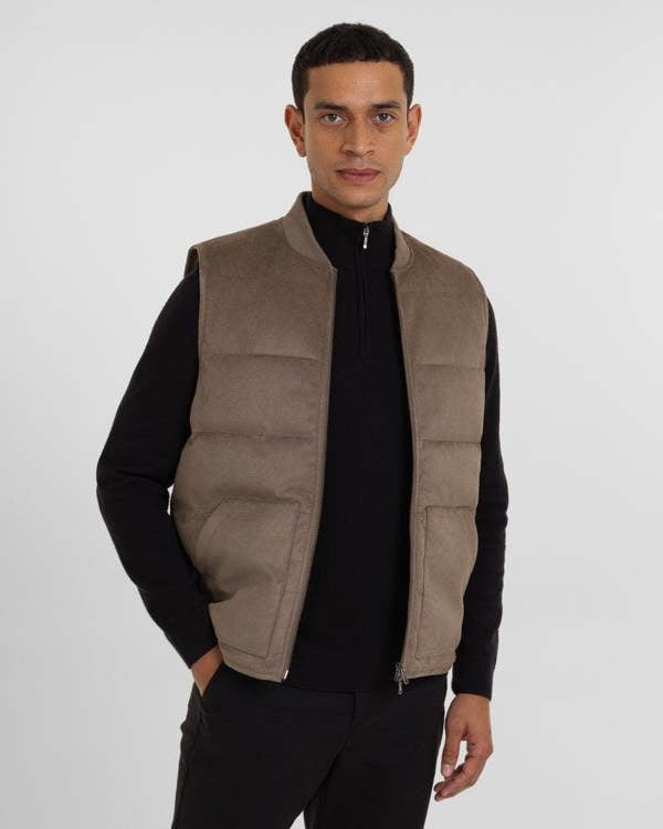 Steel & Jelly Gidea - Suede Look Puffer Gilet