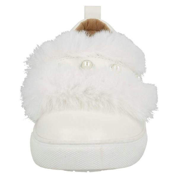 Spot On Girls Spot On Faux Pearl Strap Fur Trim Shoes