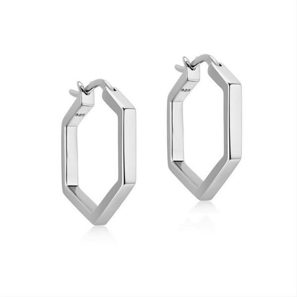 Gold Trip Hexagon Huggie Hoop Earrings