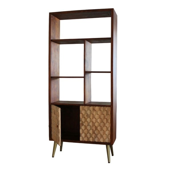 IH Design Camille Retro Multi shelf bookcase with 2 Doors