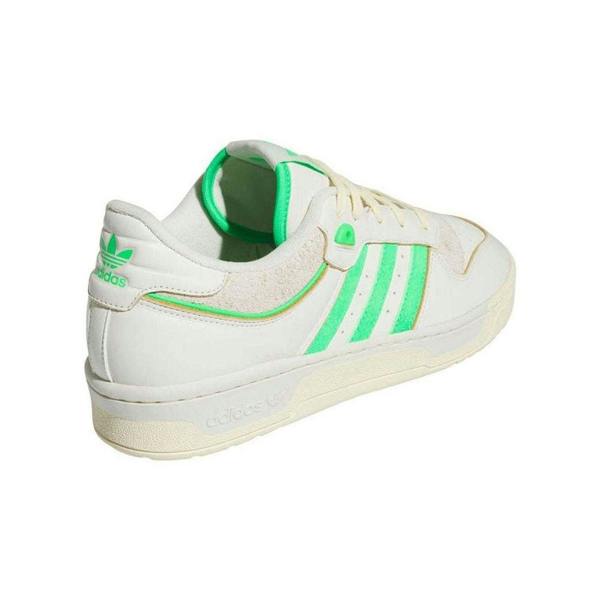Adidas Mens Rivalry Leather Cupsole Trainers - White/Neon Green - 
