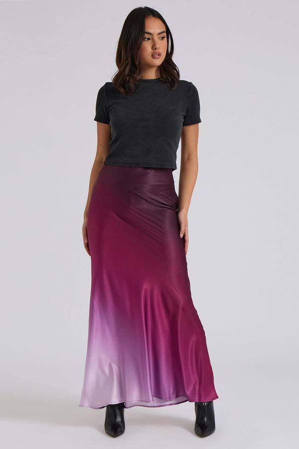 Urban Bliss Ombre Bias Cut Maxi Skirt