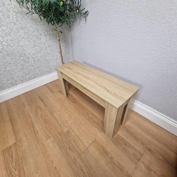 Kosy Koala Set of 2 Dining Benches  Oak Effect MDF Melamine Finish Kitchen Seating