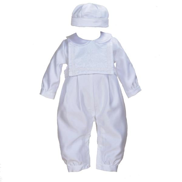 Cinda Christening Romper Set with Hat and Bib
