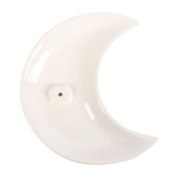 Serano White Crescent Moon Incense Stick Holder