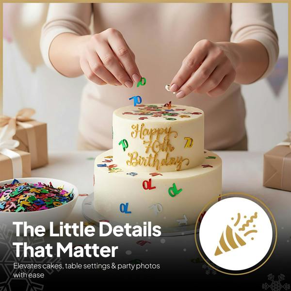 70th Birthday Multicolour Foil Confetti Pack for Party Tables, 1, 2 or 4 Pack Options image 9