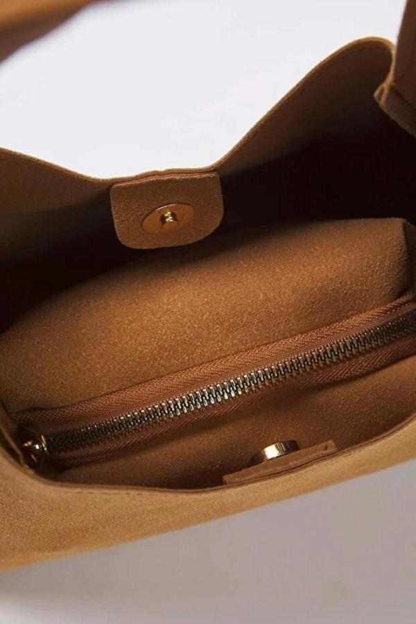 WOVCOR Oval Shoulder Bag with Matching Makeup Pouch