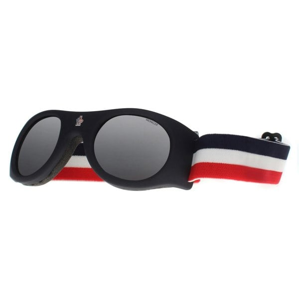 Moncler Ski Goggles ML0051 92C Navy Blue Brown Silver Mirror
